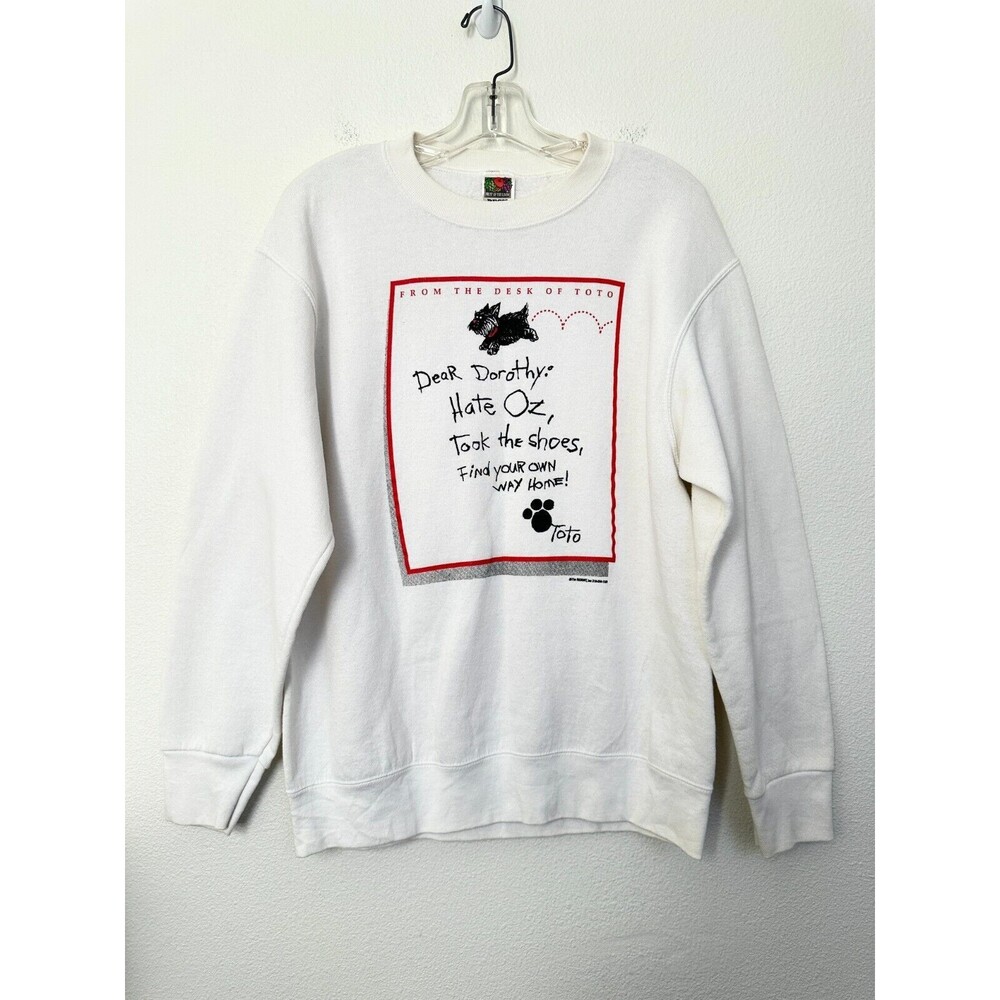 Wizard of Oz Hanes Vintage Crewneck Sweatshirt Dear Dorothy White Women's Medium